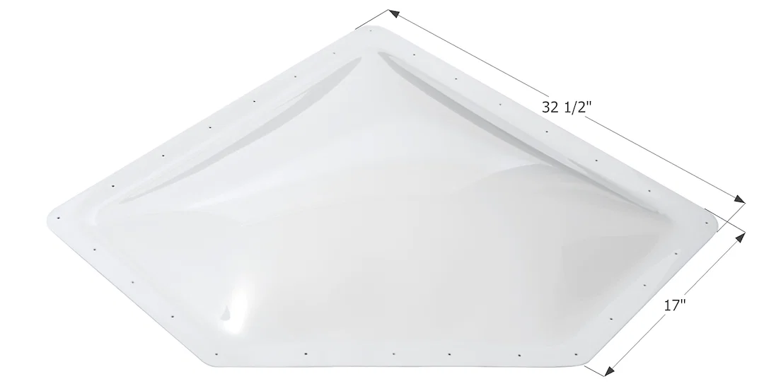 12199 – ICON Skylight, 4 Inch High Bubble Type Dome Neo Angle For 28-1/2 Inch Width x 14 Inch Length Opening 32-1/2 I...